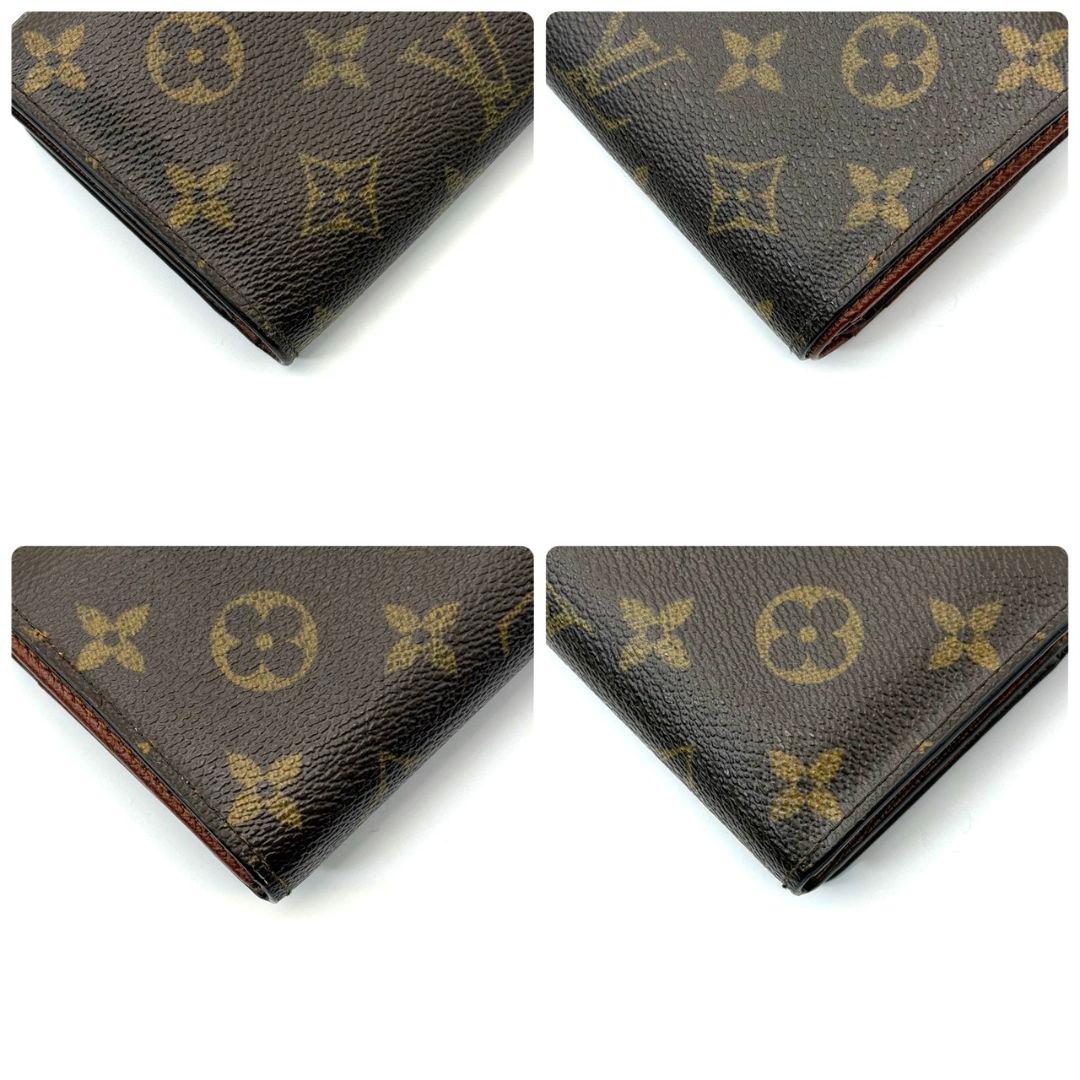 良品 ルイヴィトン モノグラム ポルトモネ ビエ トレゾール 財布 L字 茶色