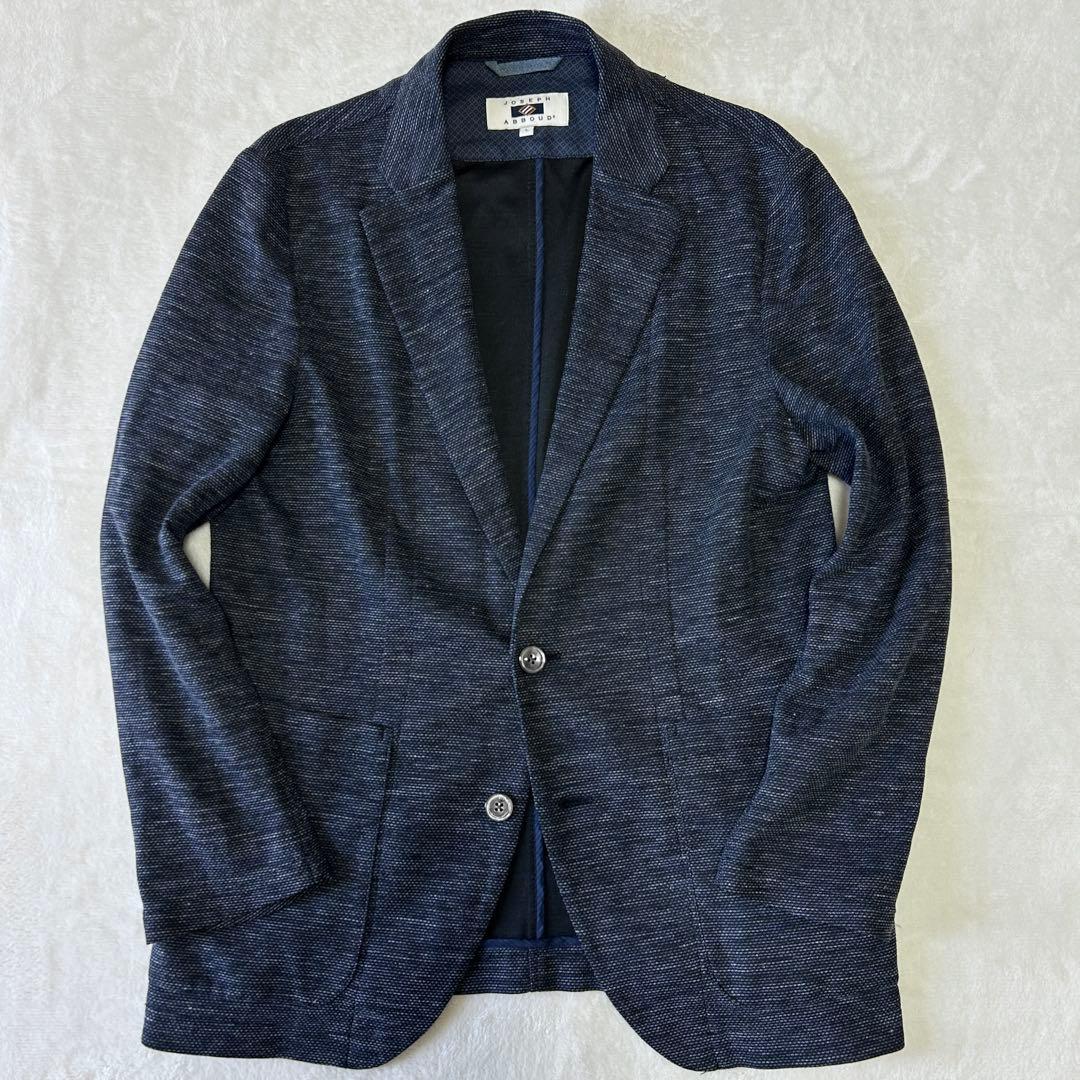 美品 ジョセフアブード リネン ジャージー アンコン サマージャケット L 紺