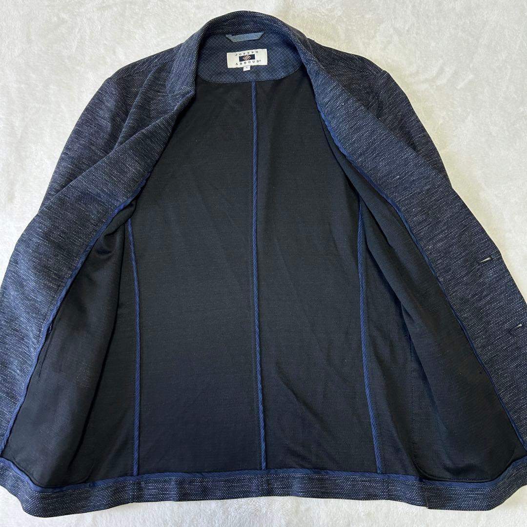 美品 ジョセフアブード リネン ジャージー アンコン サマージャケット L 紺