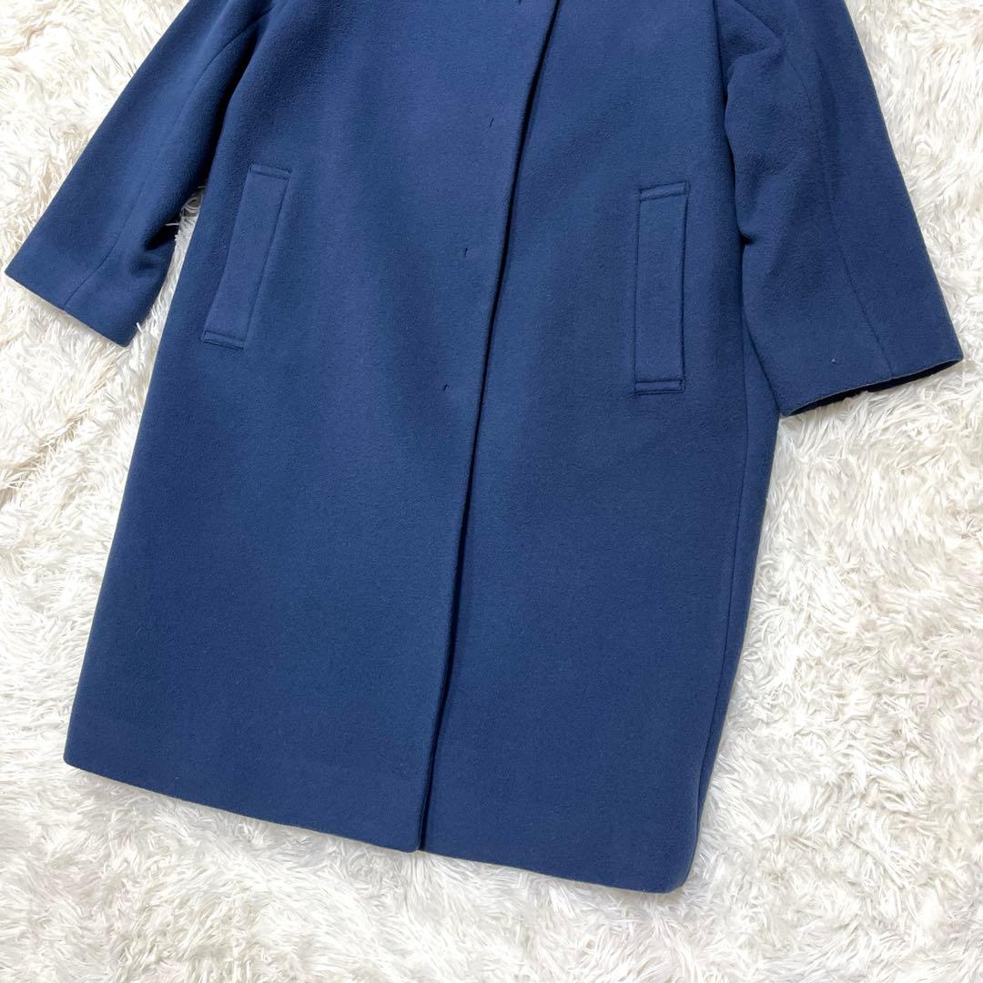 美品 23区 ダブルクロスベロアスタンドカラー コート M 中村アン