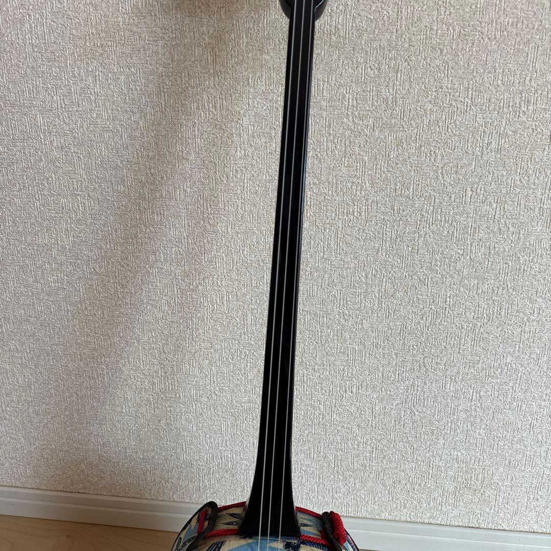 花柄装飾の木製三味線 3弦