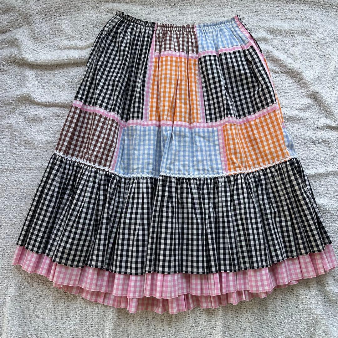 湯*腐様 極美品✨ コムデギャルソン パッチワーク ギンガムチェック レイヤード