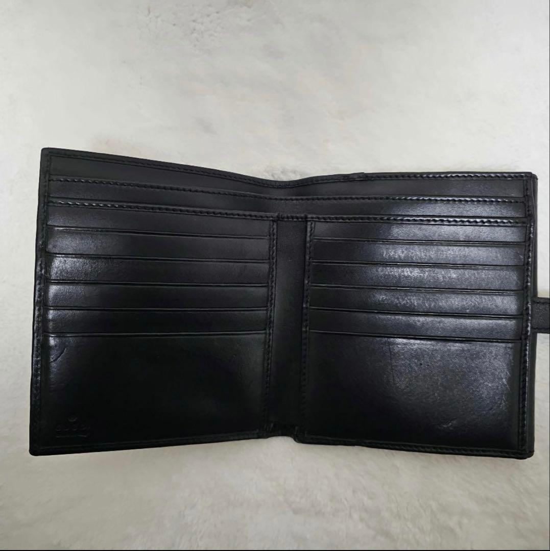 GUCCI【グッチ】GGキャンバス ジャッキー 二つ折り財布 ブラック