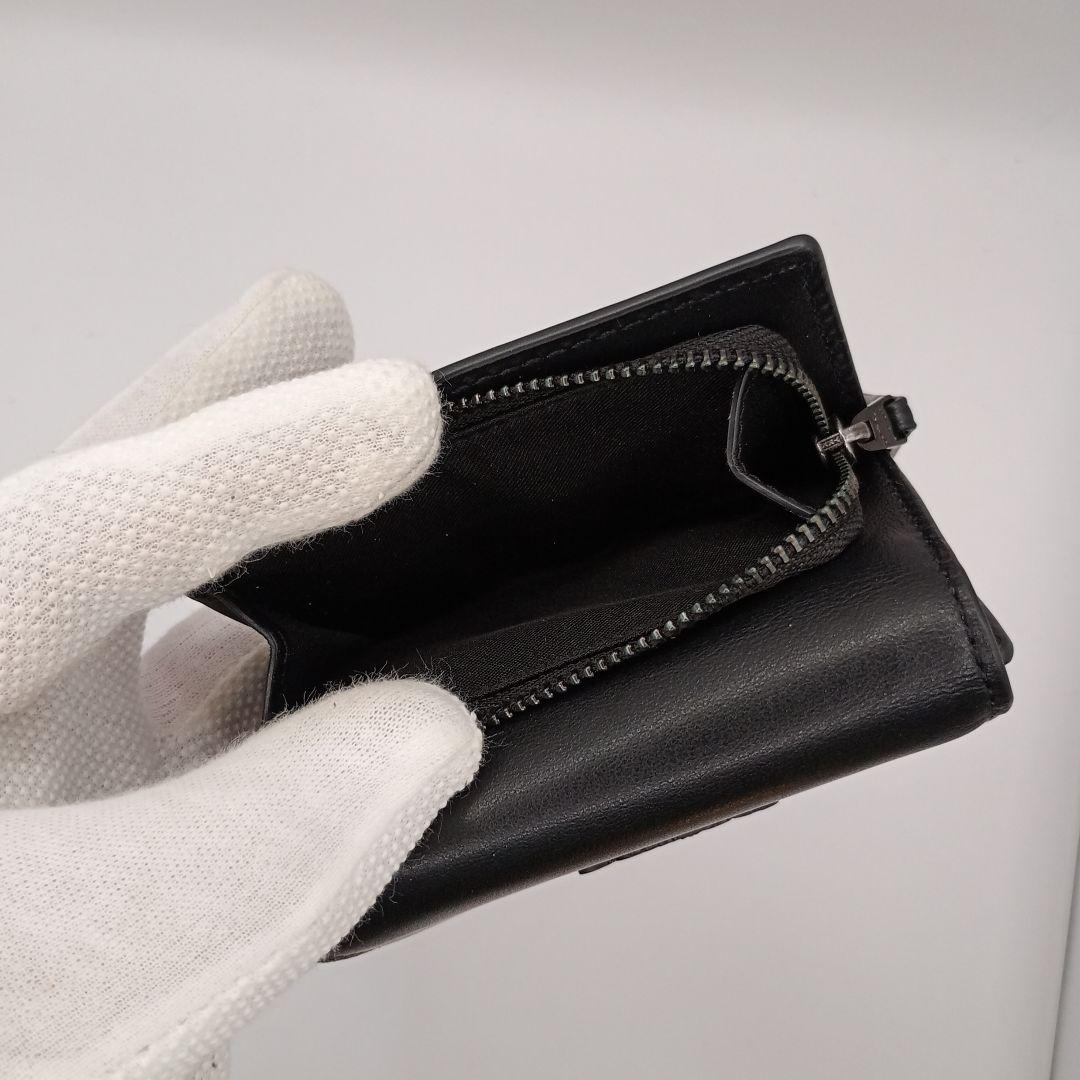 COACH コーチ 3つ折り財布 コンパクトウォレット マットブラック