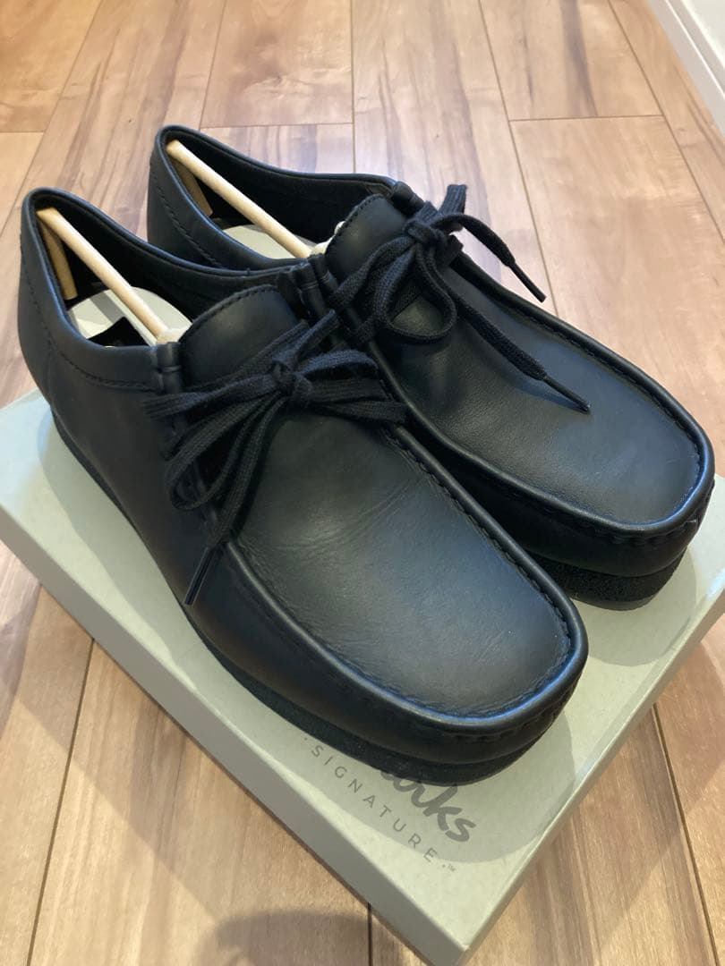 ☆ 新品未使用　クラークス　ワラビーWP 黒レザー　25.5㎝