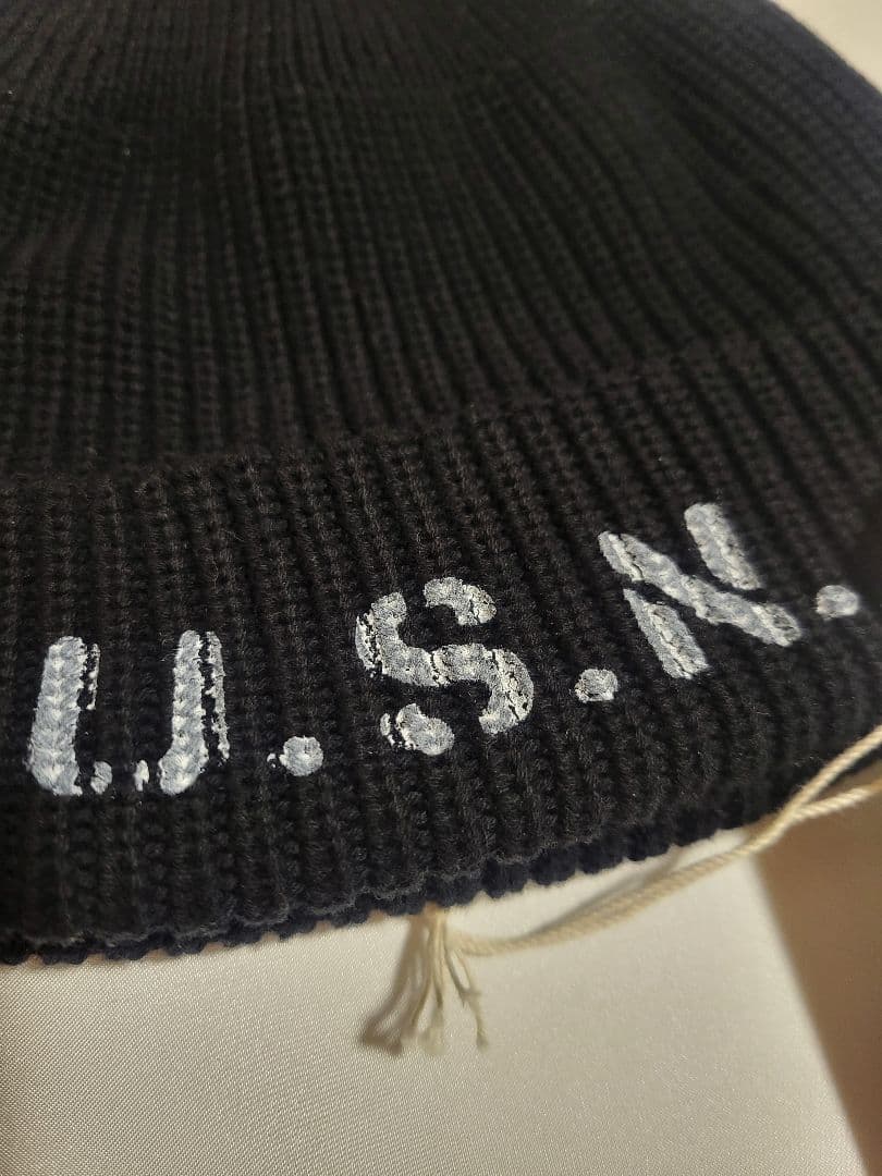 WAIPER U.S.NAVY ワッチキャップ SHORT STENCIL 黒