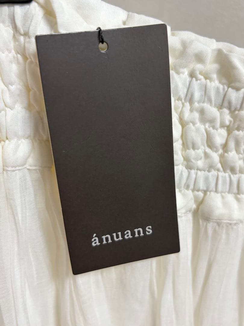 値下anuans アニュアンス Indiaシルクブレンド ティアードスカート 白