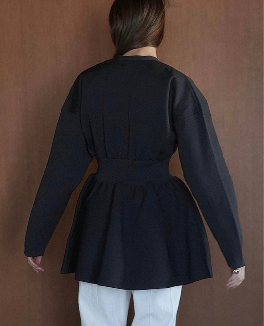 CLANE WAIST SHAPE PEPLUM CARDIGAN クラネ