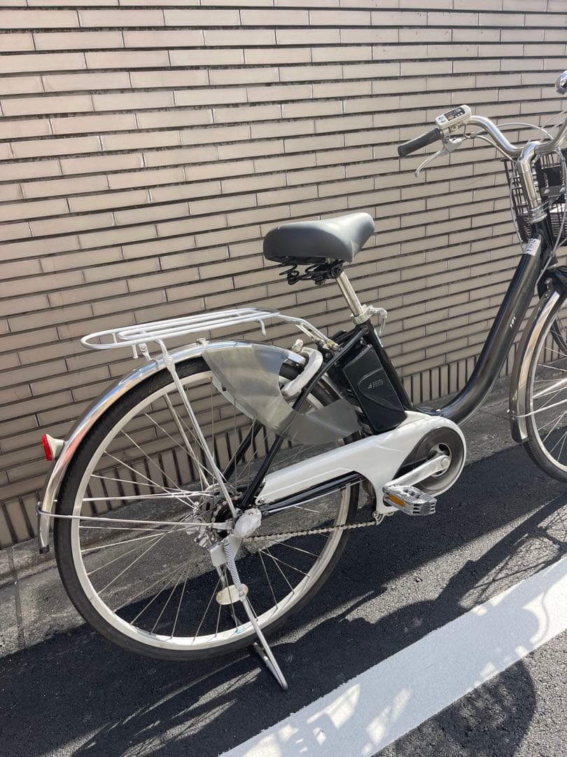 8.9ahパナソニック電動アシスト自転車 黒前バスケット付き