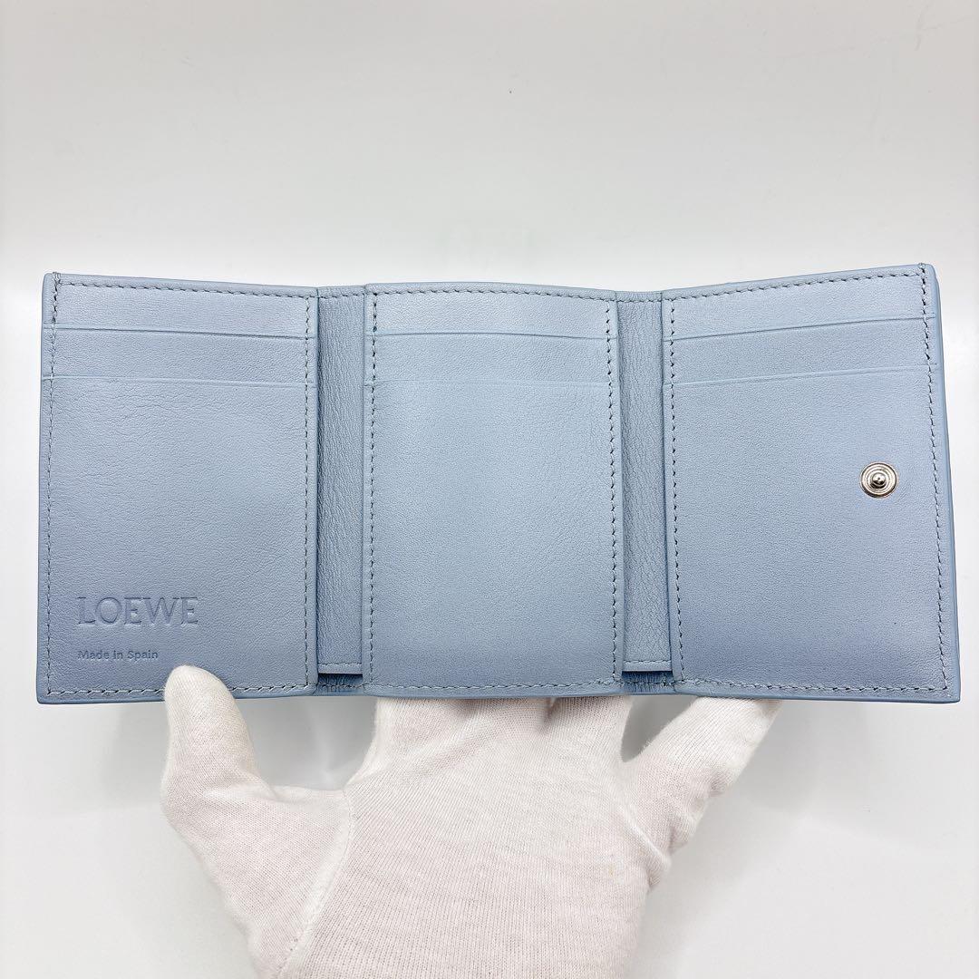 LOEWE ロエベ トライフォールドウォレット ダスティブルー 限定完売 財布