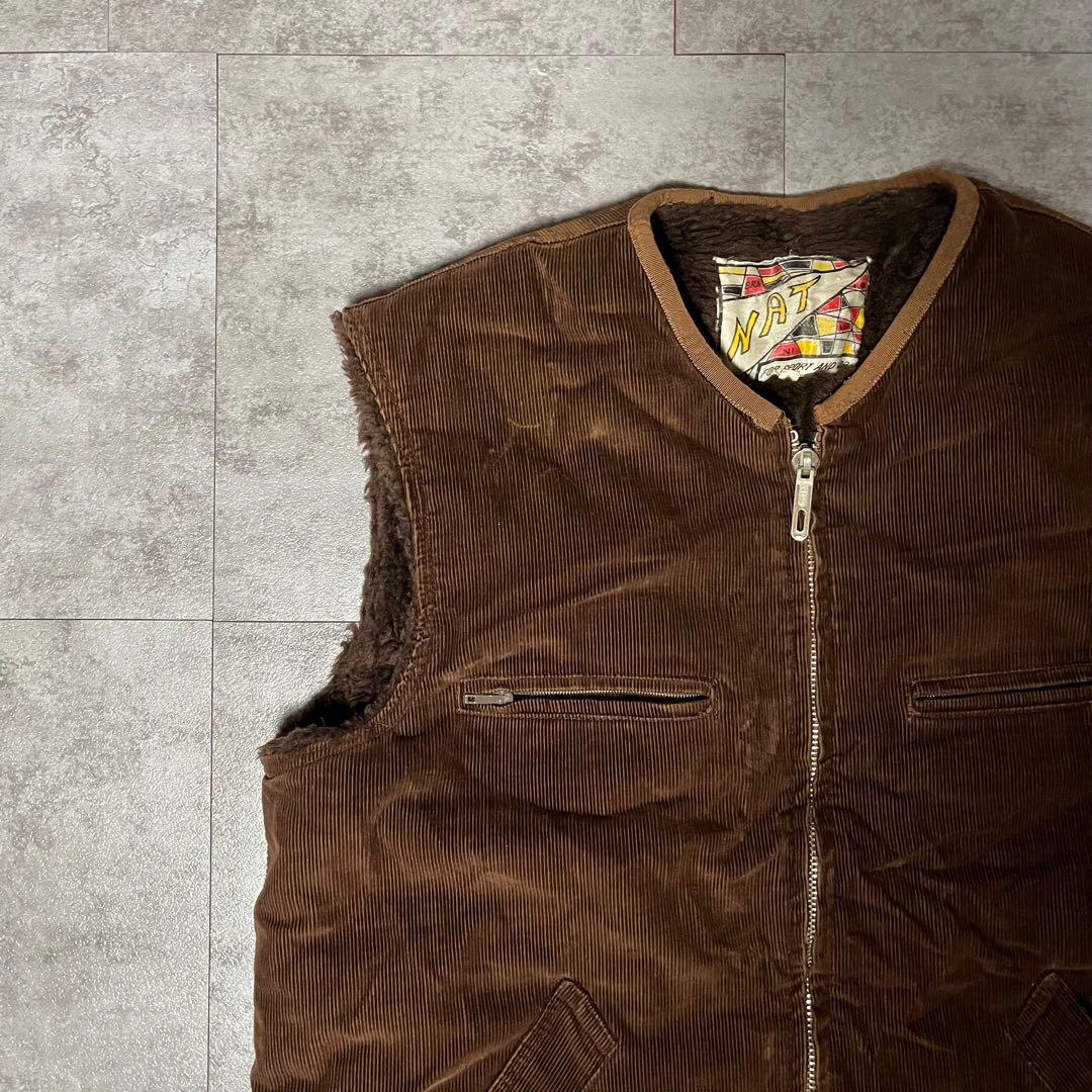 トップス vintage NAT corduroy boa vest LAMPO