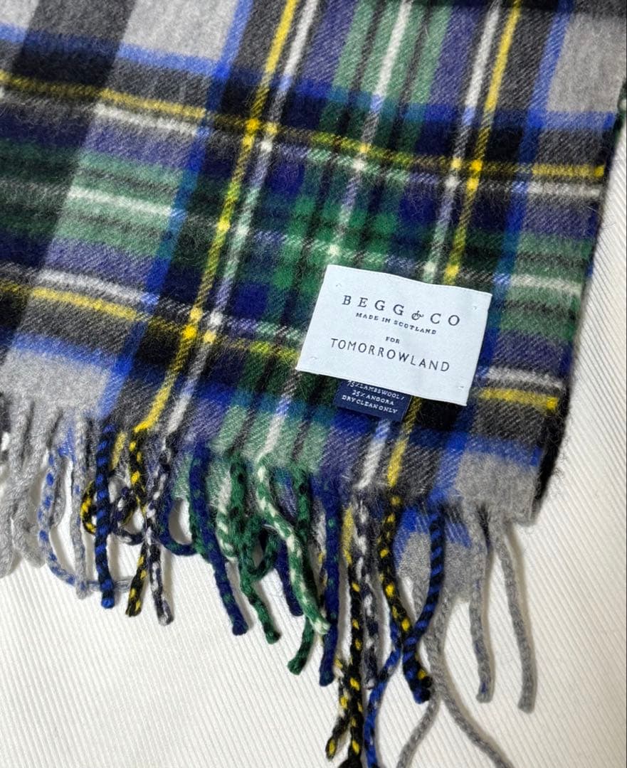 ◆英国製！BEGG x CO ◆美品！『チェック大判ストール』197x51cm◆