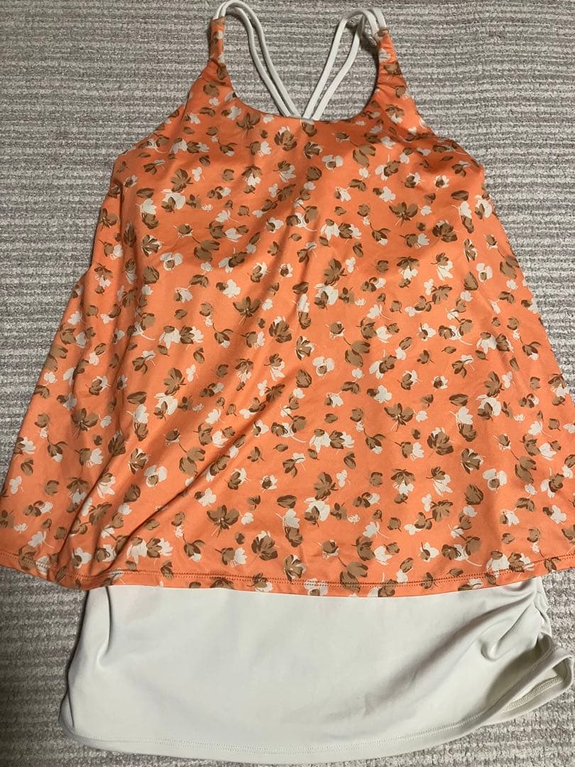 SUKALA オレンジ 花柄 ヨガトップ　Lサイズ