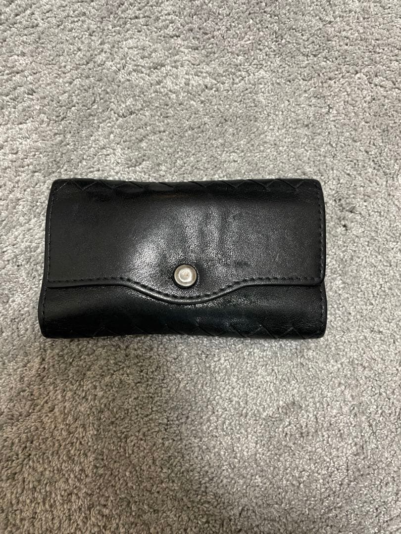 Bottega Veneta ブラックレザーキーケース