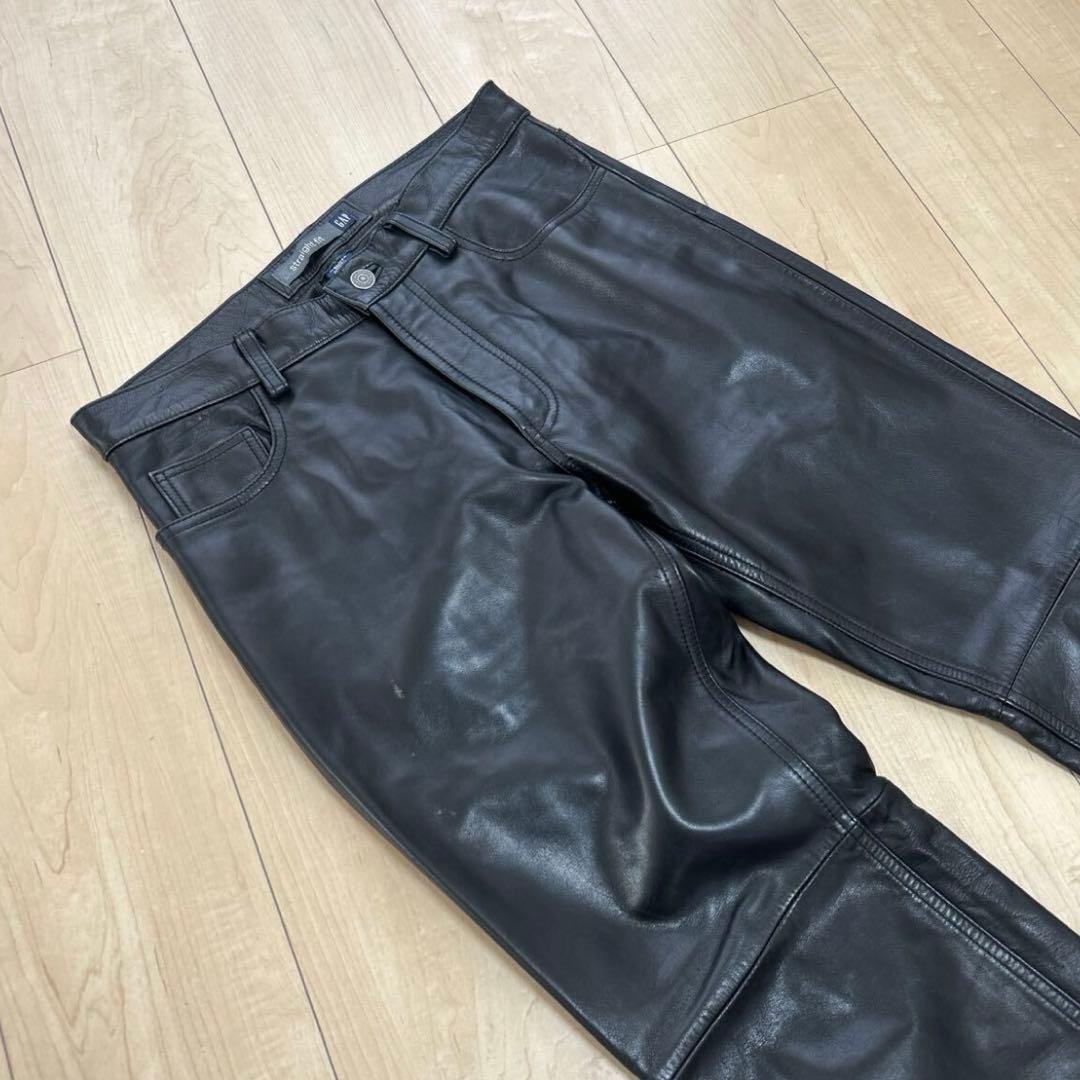 OLD GAP ギャップ　牛革 レザー ストレートフィット 黒 本革 M相当