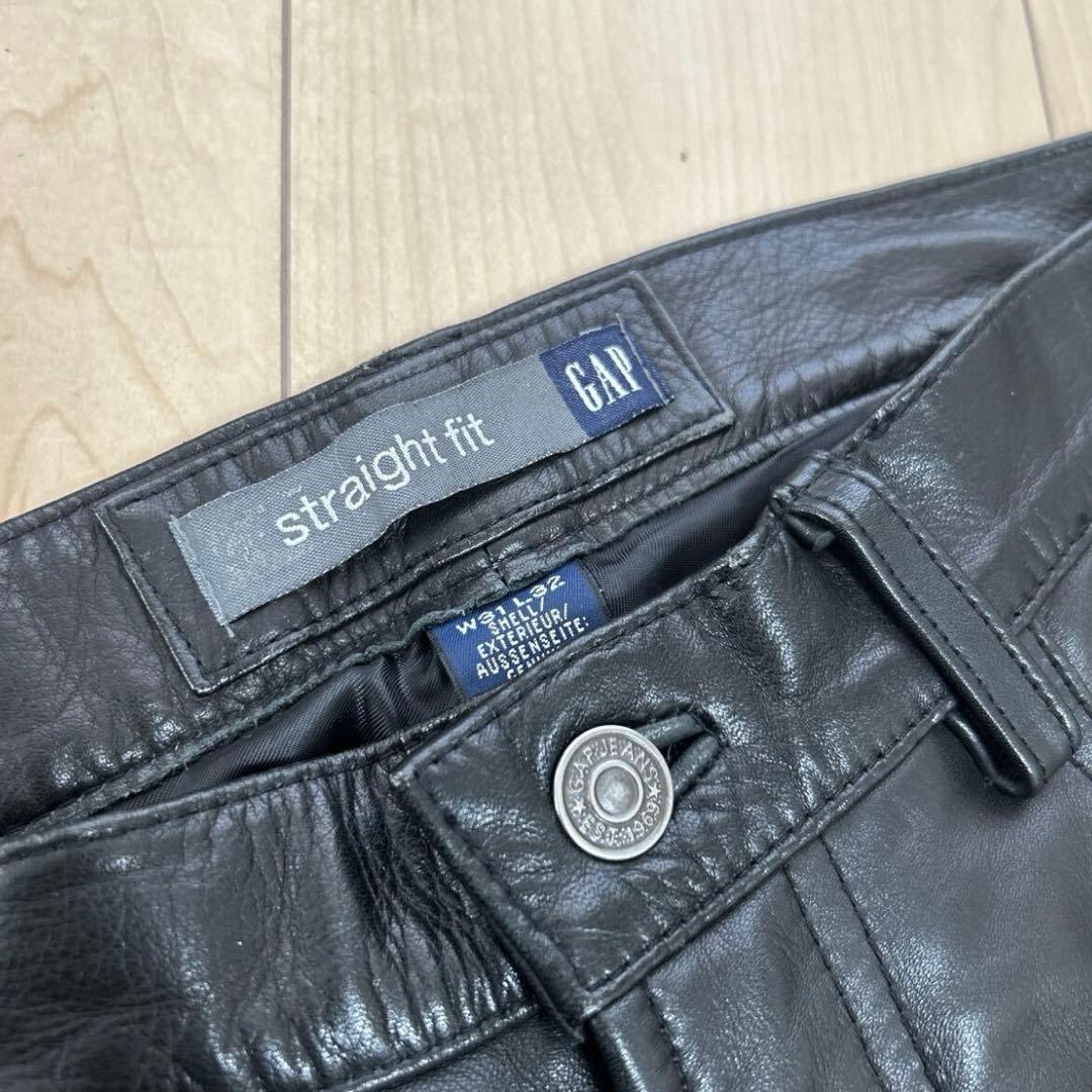 OLD GAP ギャップ　牛革 レザー ストレートフィット 黒 本革 M相当