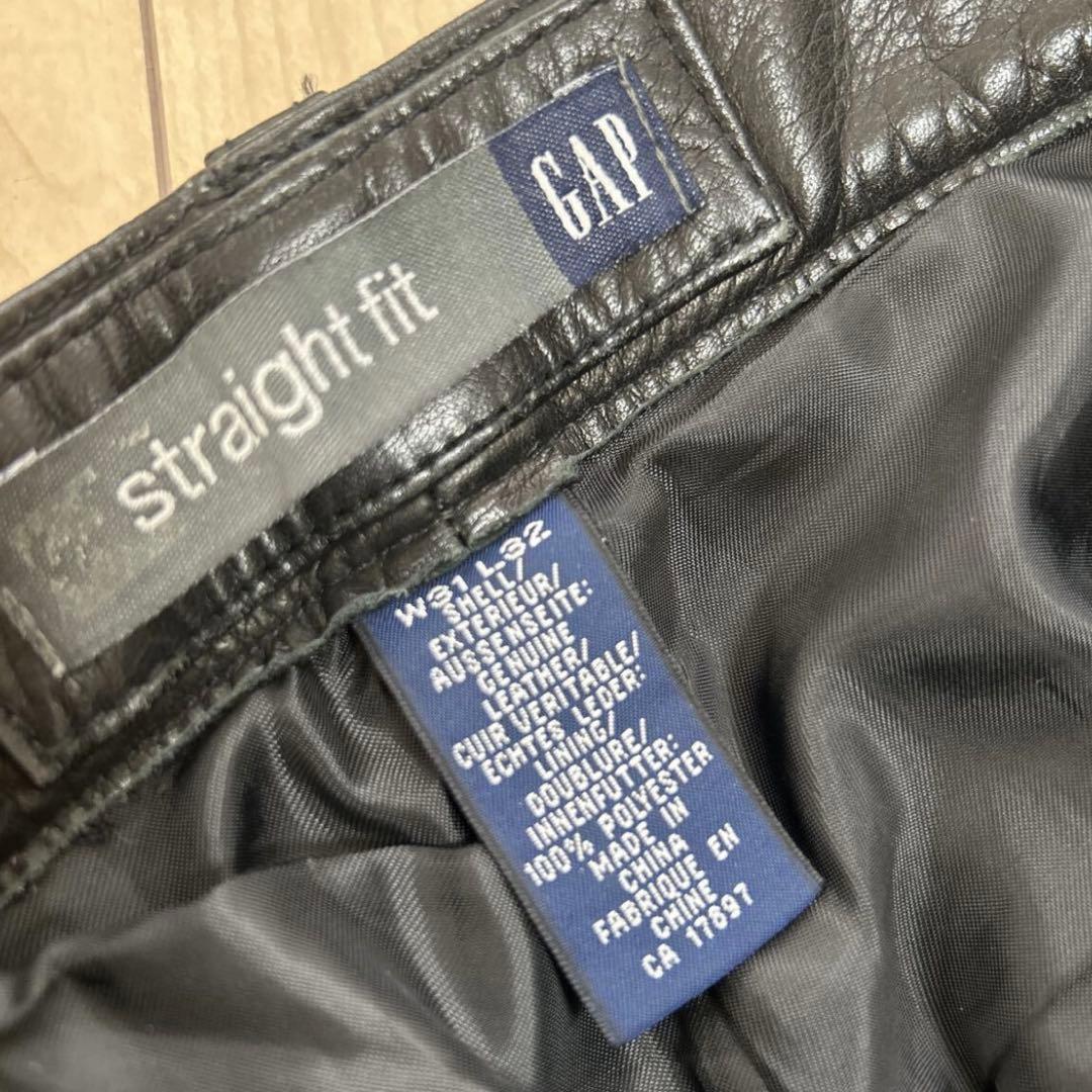 OLD GAP ギャップ　牛革 レザー ストレートフィット 黒 本革 M相当