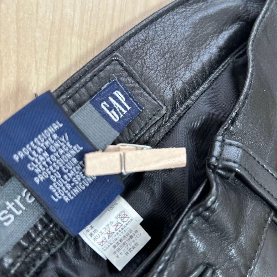 OLD GAP ギャップ　牛革 レザー ストレートフィット 黒 本革 M相当