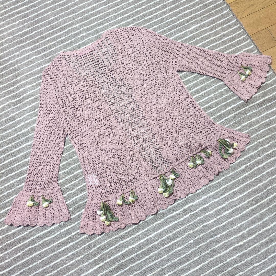 い*ご様 【W】ワンダフルワールド　カネコイサオ　カーディガン　モチーフ　ピンク