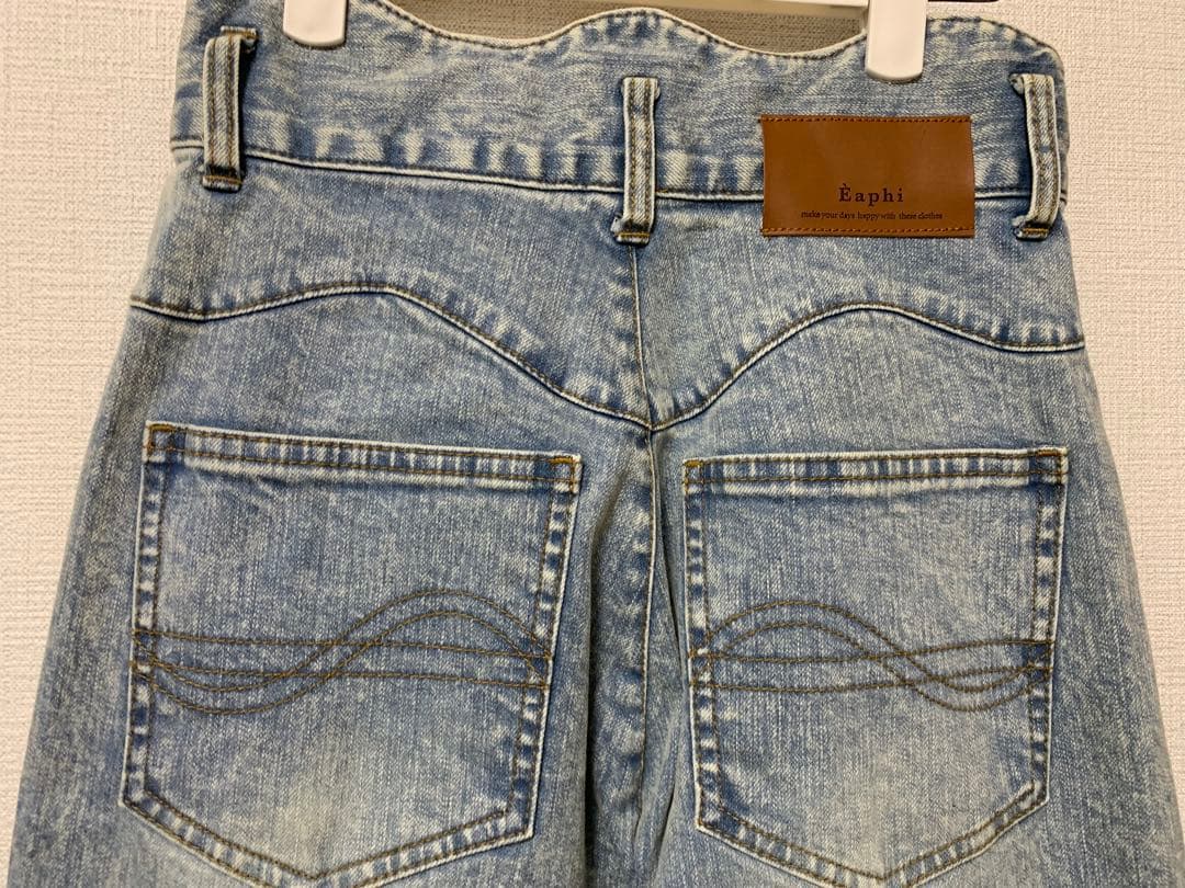 パンツ Eaphi wave design high waist denim