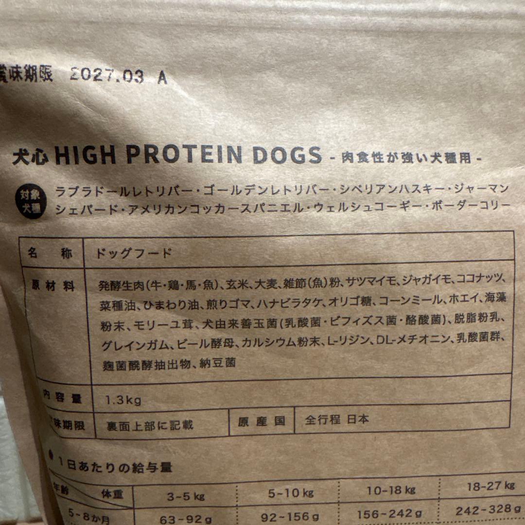 犬心HIGH PROTEIN DOGS〜肉食性が強い犬種用〜