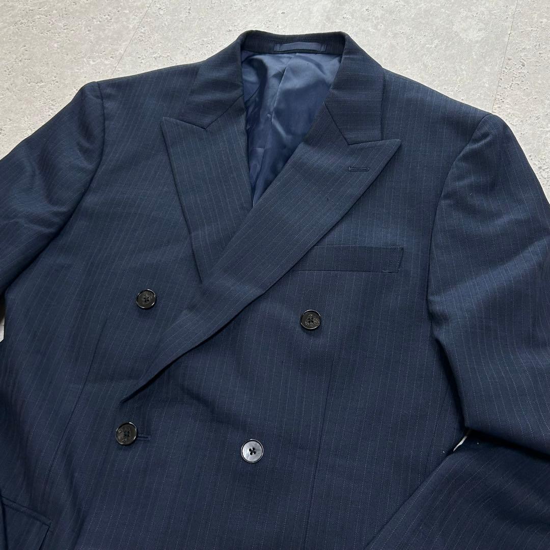 極美品◆kazutaka katoh ダブルブレスト〔Y6〕セットアップ 紺色