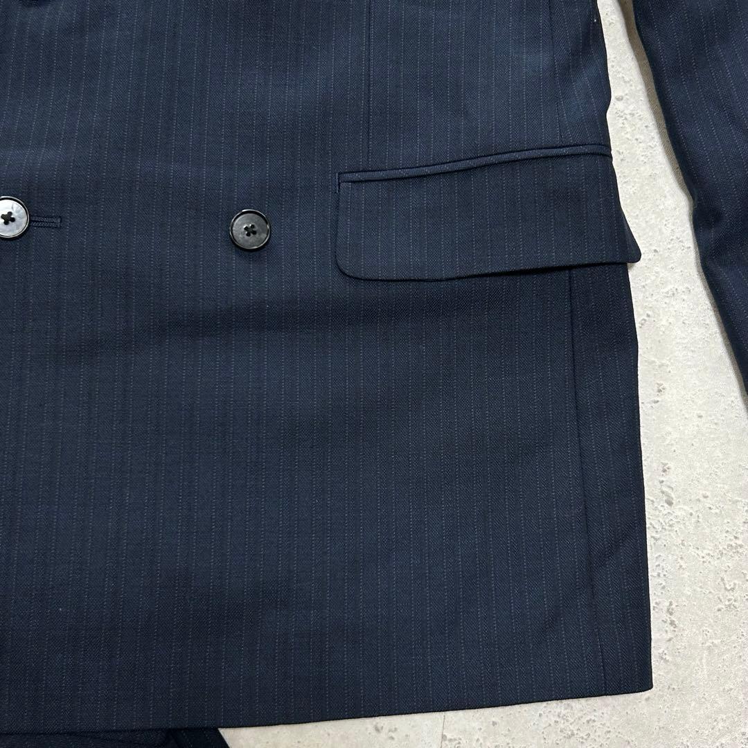 極美品◆kazutaka katoh ダブルブレスト〔Y6〕セットアップ 紺色