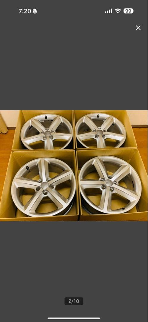 アウディ純正　AUDI　A4　Sライン　18インチ　8J+47　5H-112中古