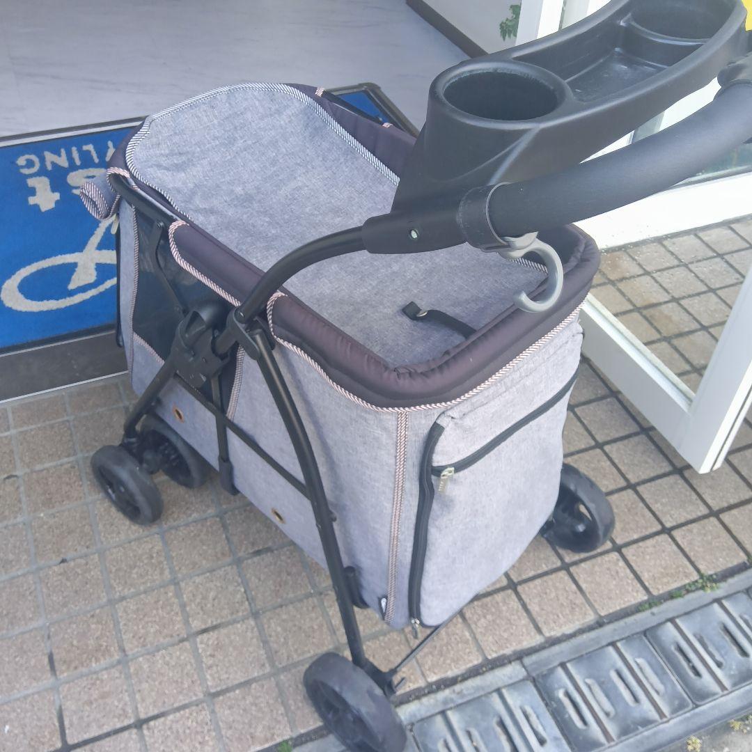 ペットカート　 GEX　 ライトグレーペットバギー 小型犬　 中型犬　 多頭飼い