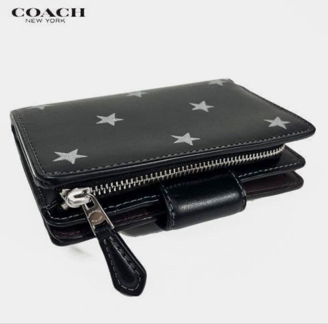 コーチ二つ折財布 ★COACH★ ミディアムジップ アラウンド、シルバースター