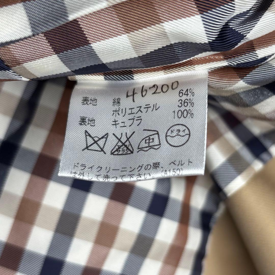 美品　Aquascutum トレンチコート クラブチェック ベルト ベージュ