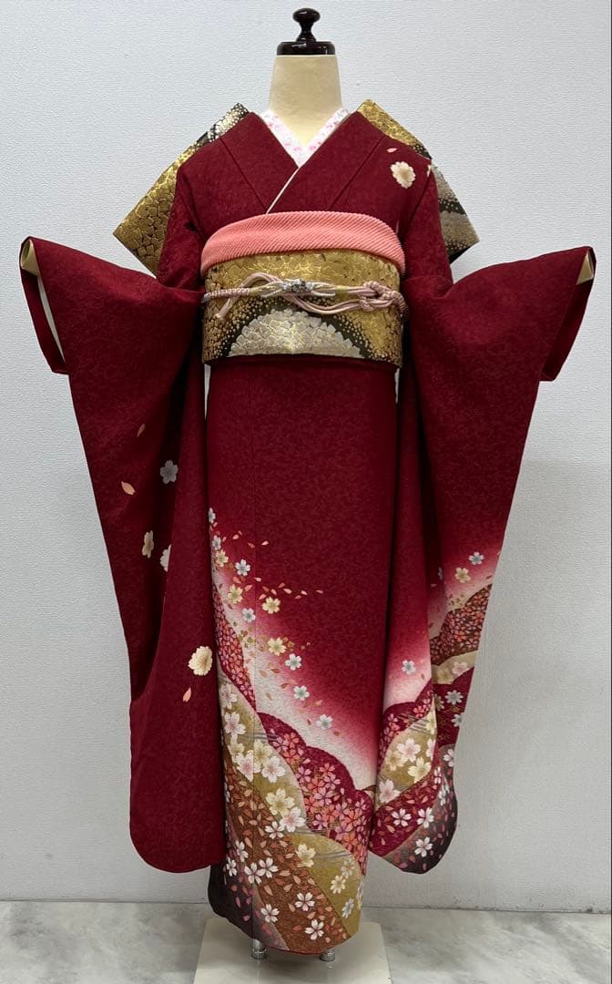 振り袖　フルセット　別誂長襦袢　金彩加工　刺繍入り　金通し　成人式　837