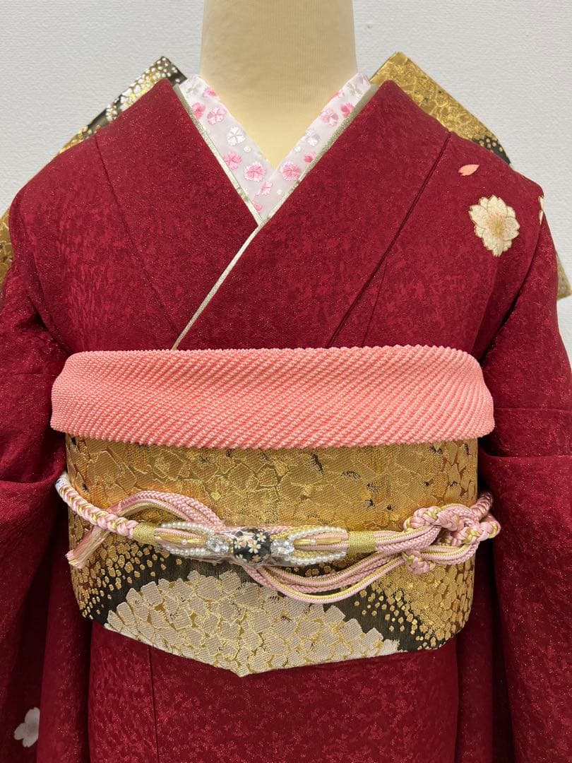 振り袖　フルセット　別誂長襦袢　金彩加工　刺繍入り　金通し　成人式　837