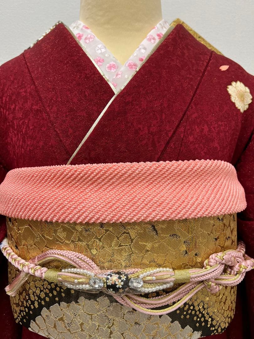 振り袖　フルセット　別誂長襦袢　金彩加工　刺繍入り　金通し　成人式　837
