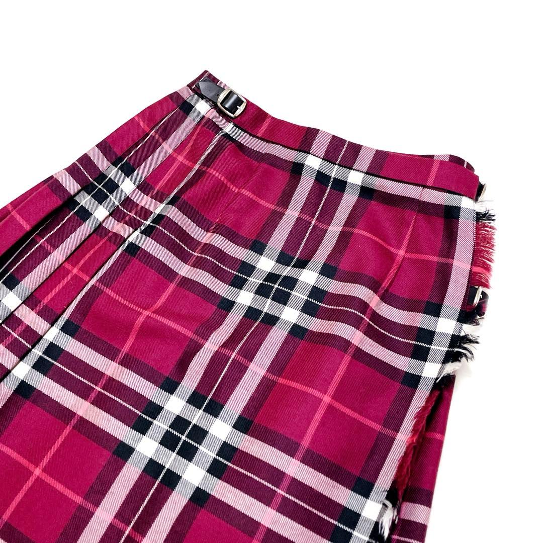 【美品】O'NEIL of DUBLIN プリーツスカート　チェック　ワインカラ