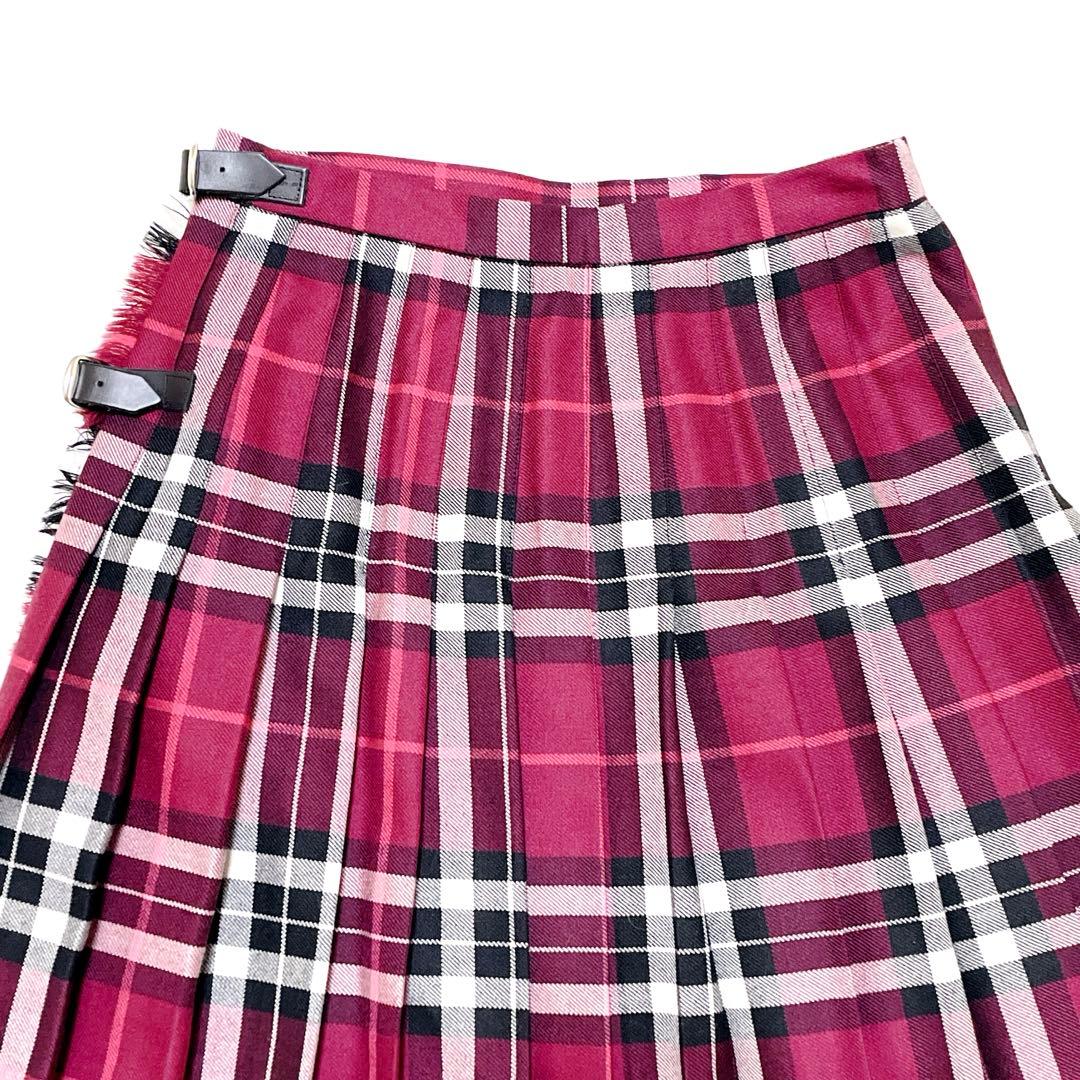 【美品】O'NEIL of DUBLIN プリーツスカート　チェック　ワインカラ
