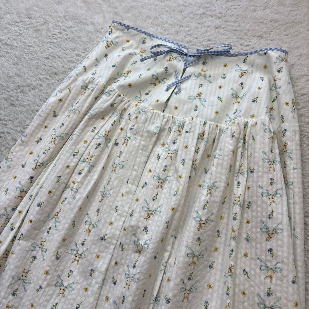 美品　yukiemon ユキエモン　リボンバニースカート　ミルクホワイト　3L