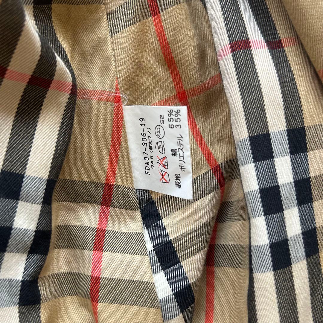 【希少】BURBERRY ノバチェック ステンカラーコート 赤 金ボタン 大きめ
