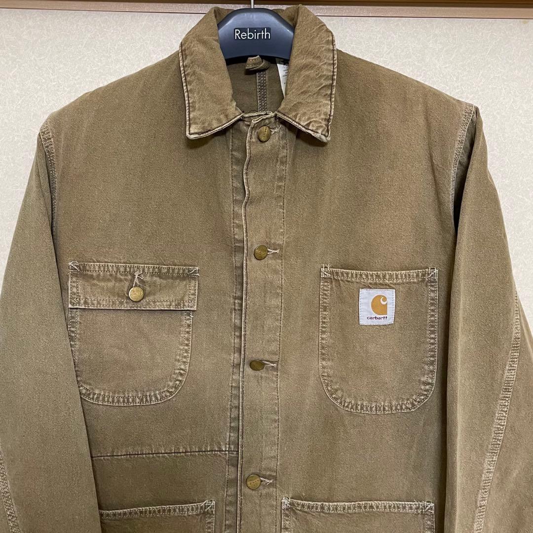 90s Carhartt 星タグ ミシガンチョアコート カバーオール 裏地なし
