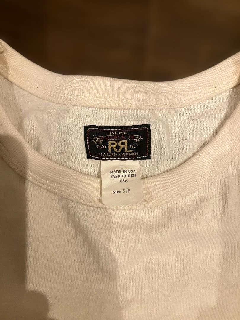 RRL ホワイト Tシャツ S/M ポケット付き