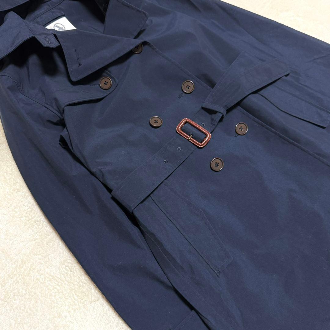 美品 エーグル×GORE-TEX トレンチコート ベルト付 ロゴ刺繍 フード付き
