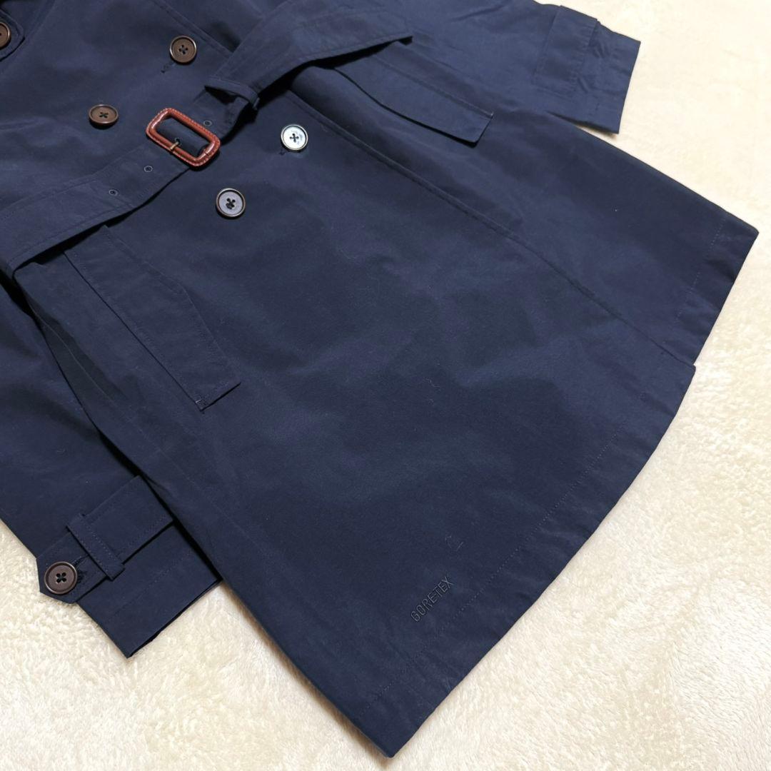 美品 エーグル×GORE-TEX トレンチコート ベルト付 ロゴ刺繍 フード付き