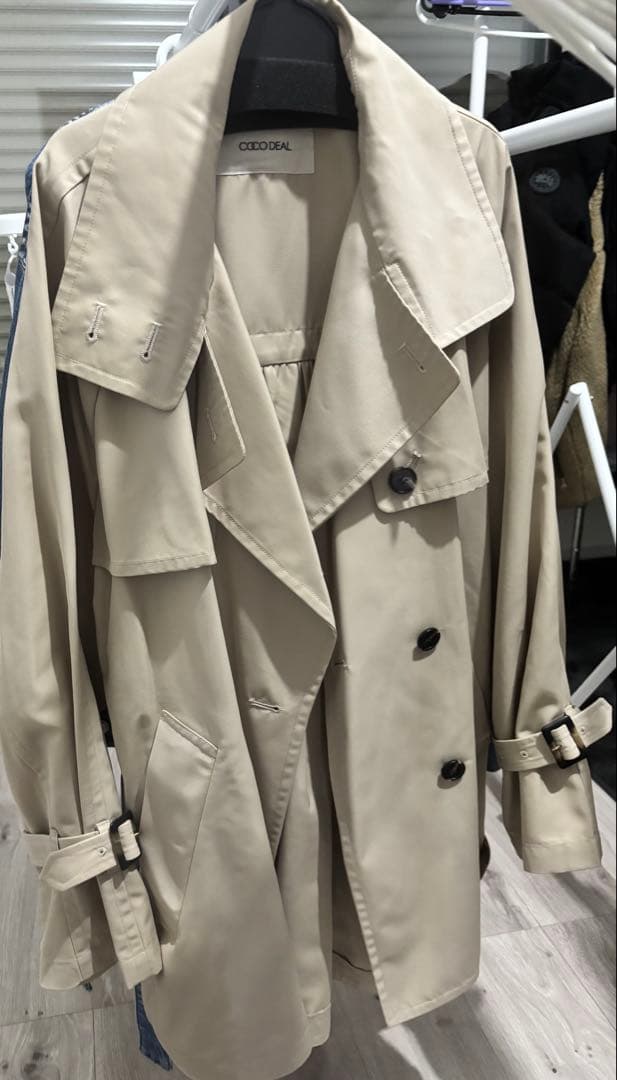 COCODEAL シャツテールミディ丈トレンチコート
