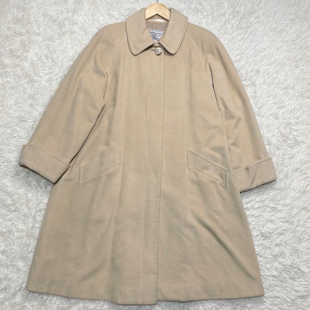 バーバリー ロングコート ウール ホースロゴ ベージュ マキシ丈