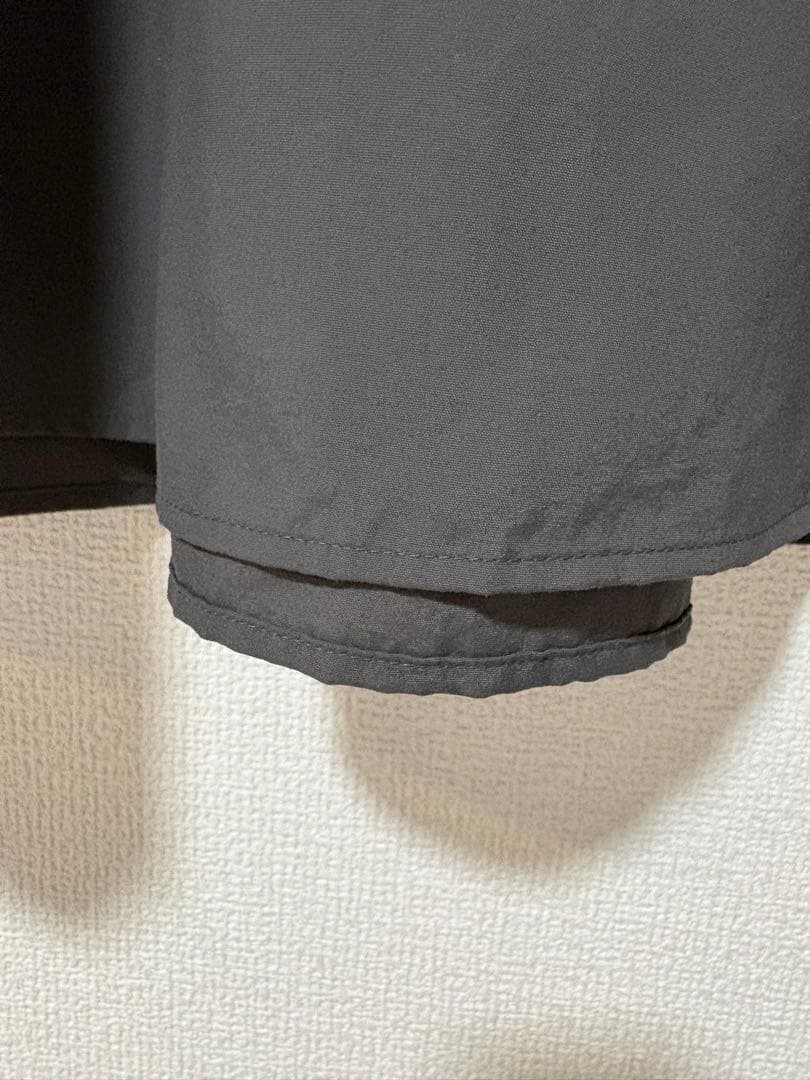 【ほぼ新品】OUR軽やか素材のギャザーロングスカートチャコールグレー