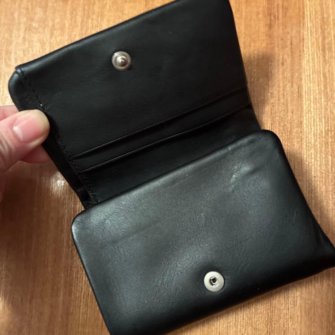 MHL. ブラックレザー 三つ折り財布