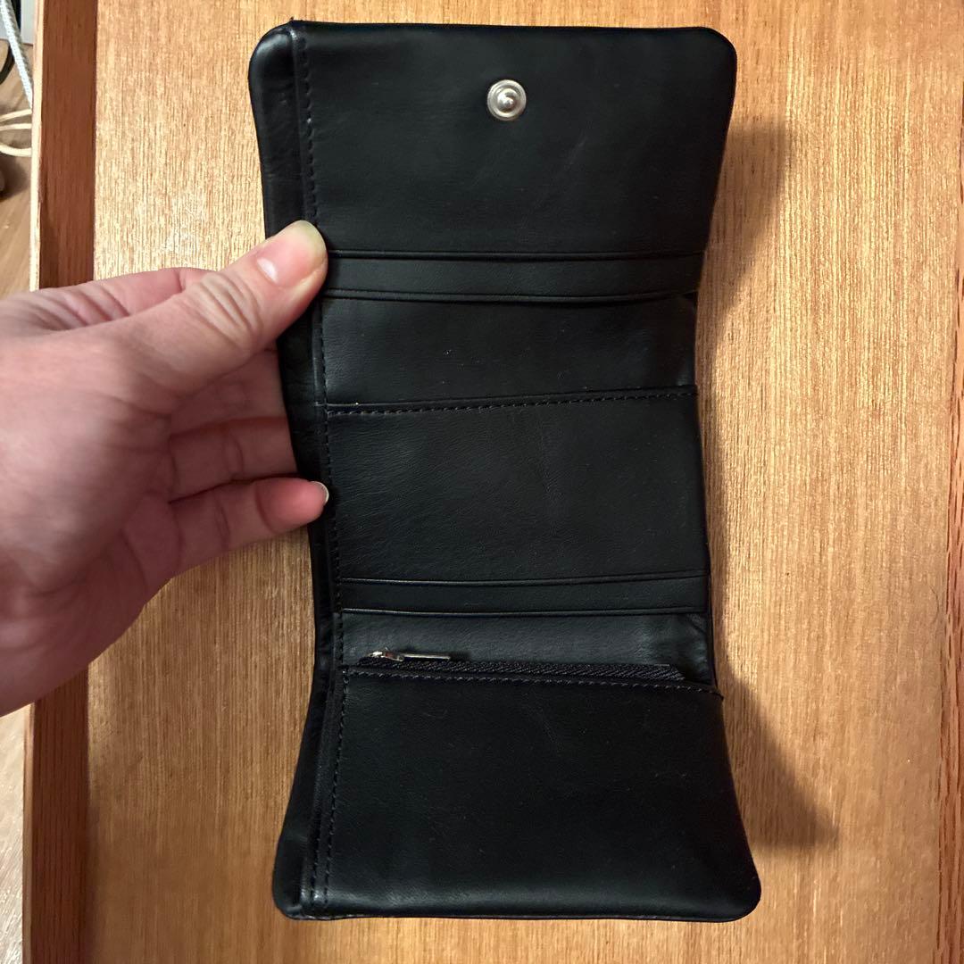 MHL. ブラックレザー 三つ折り財布