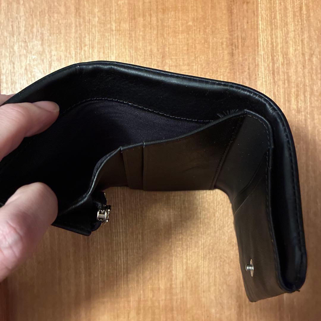 MHL. ブラックレザー 三つ折り財布
