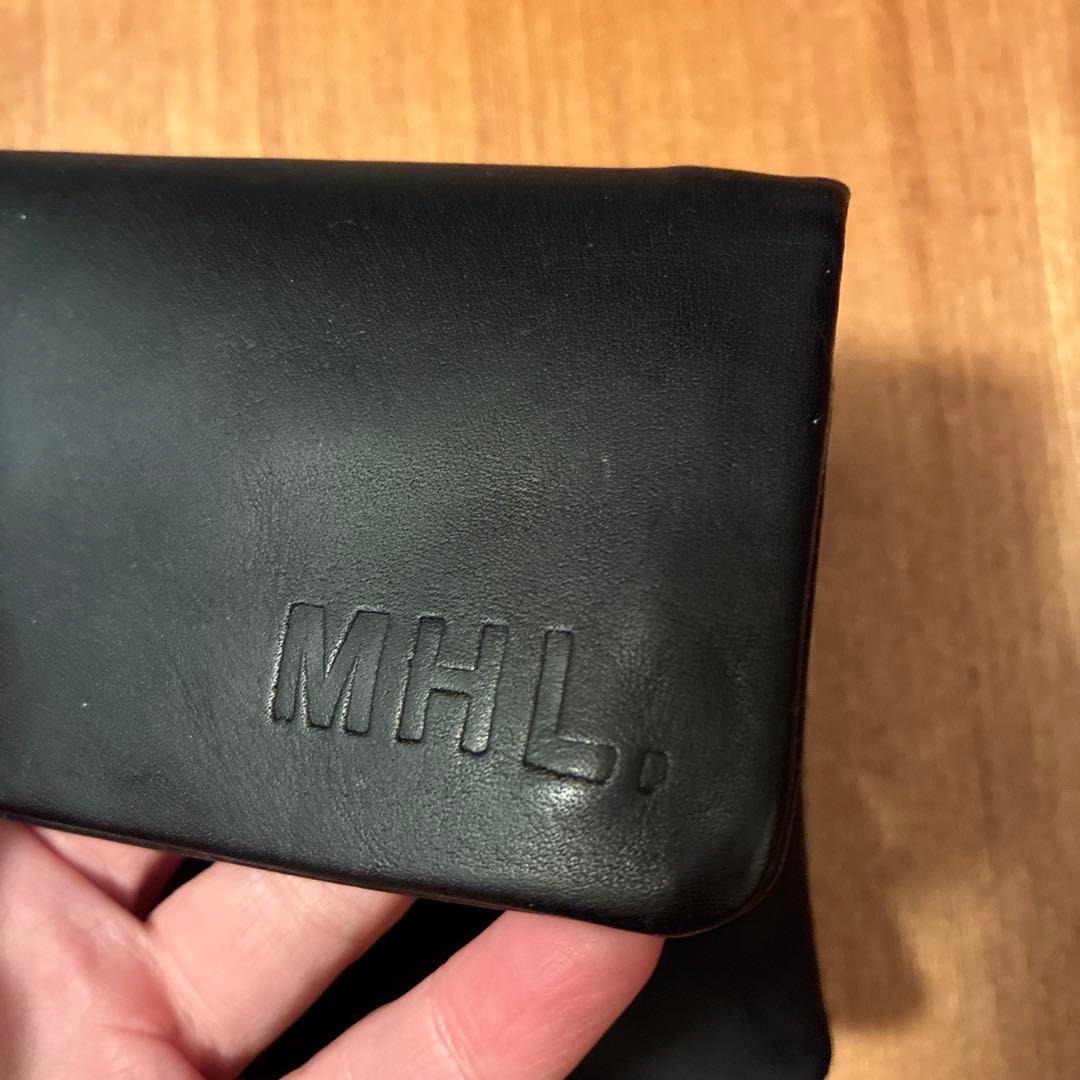 MHL. ブラックレザー 三つ折り財布