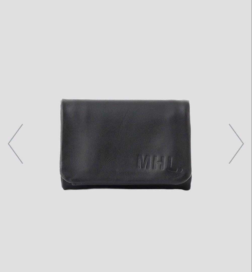 MHL. ブラックレザー 三つ折り財布